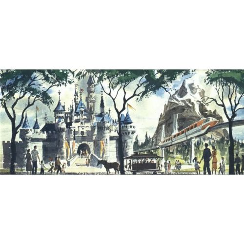 Who’s ready for Matterhorn/Monorail Monday?! Beautiful watercolor illustration by Disney artis