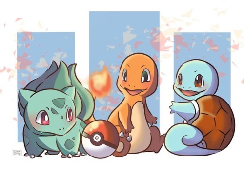 Starters Gen1.  . . . #fanart #pokemon #pocketmonsters #kanto #bulbasaur #charmander #squirtle #pock