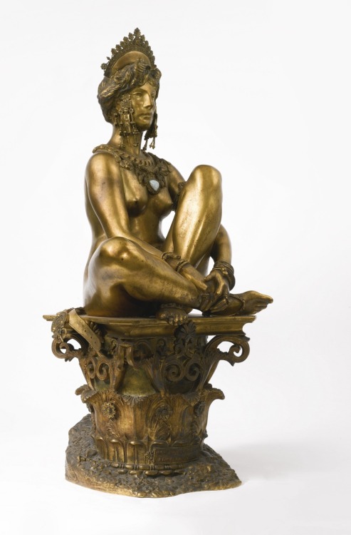 Corinthe.Gilt-bronze with semi-precious stones.Height : 73.5 cm.Source : sothebys.com.Art by Jean-Lé