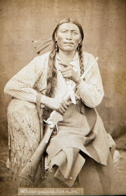 Portrait of Cheyenne man, White Paints His Ear