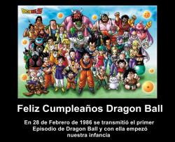 #Cumpleañosdragonball Fue El 26 Feb 86