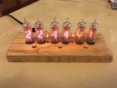 Nixie clock in oak