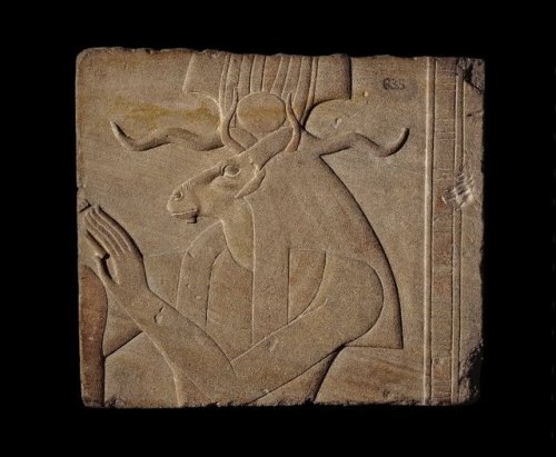 Fragment of a relief depicting the fertility god Khnum (limestone). New Kingdom, 20th Dynasty, ca. 1