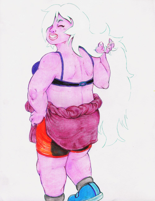 surrealistpunk:   AMETHYST (STEVEN UNIVERSE) ©MAY. 2014 David Stuart Wade, 8.5 in. x 11 in. mixed media & crayon on paper  