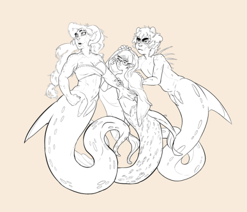ironoverwine:Some merstuck Aradia, Karkat, and Dave inspired by my dorky little fic Infinite Contriv