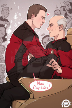 Support me on Patreon =&gt; Reapersun on PatreonI’m trying a lot of new stuff for Patreon and I drew this Qcard (PiQard?Qptain?) because this is the only thing I ship in TNG tbhActually I’m lying, I also ship Riker/Riker and Wesley/sweatersSwesley