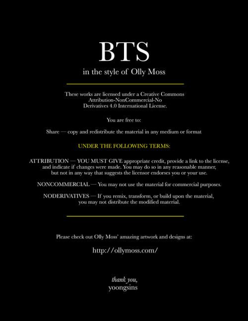 yoongsins: BTS x Olly Moss  ⌲ Full Compilation Find them also for purchase here (will