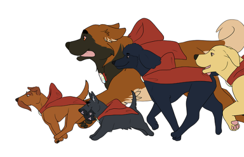 onlydogsonthemoon: [image description: digital drawing of the the adventure zone’s IPRE crew a