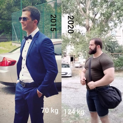 hunky-to-chunky:Sandro gained more than 100lbs in 5 years, going from 154lbs to 273lbs! From a boy t
