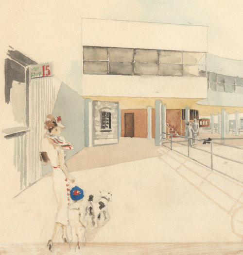 design-is-fine:Mogens Lassen, drawings of a restaurant project for the “Langelinie” pier