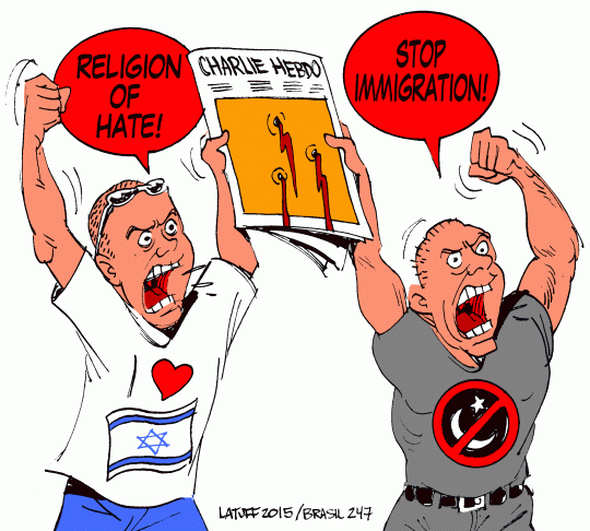 littlegoythings: anagennao: lovemeena: He is Cartoonist, Carlos Latuff. He draws cartoons of anti-Zi