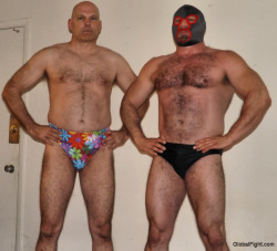 wrestlerswrestlingphotos:  couple hunky gay hairy dudes