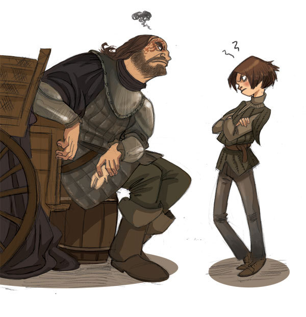 picandscroll:  Arya &amp; The Hound &ldquo;Clegane and Stark&rdquo; by