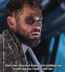 asgardodinsons:Thor telling people about his stabby siblings