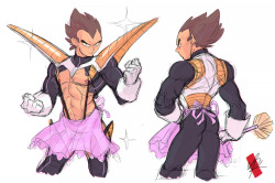 Pink Apron Vegeta, Kill la Kill style..not sorry :^) I needed a good laugh. Someone should do Goku like this