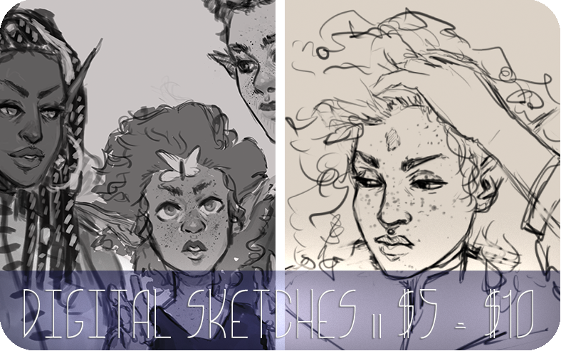 zeromylesperhour:  Hey! I need money so I’m opening - commissions!   Digital Sketches: