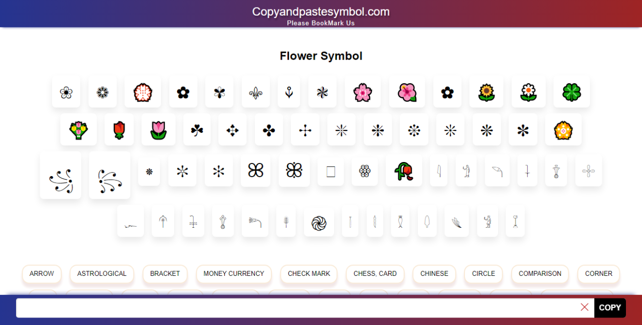 Get Flower Symbol Copy And Paste