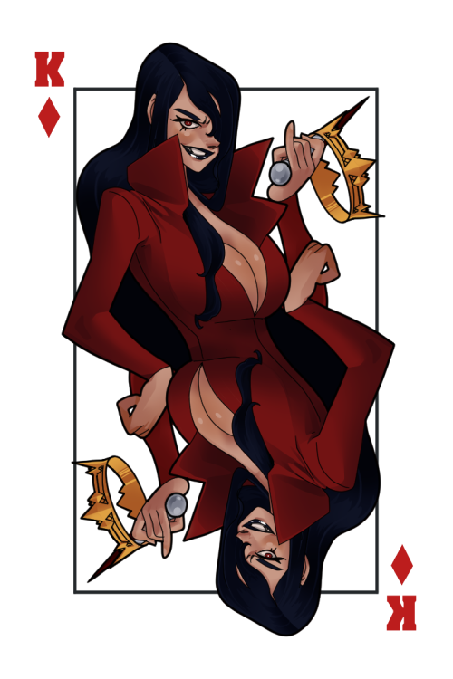 I love playing cards and I like drawing pretty and sexy ladies, so I combined them a little here. I&