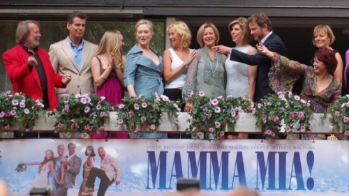 ABBA with the cast of Mamma Mia! The Movie at the movie premiere in Stockholm, 2008