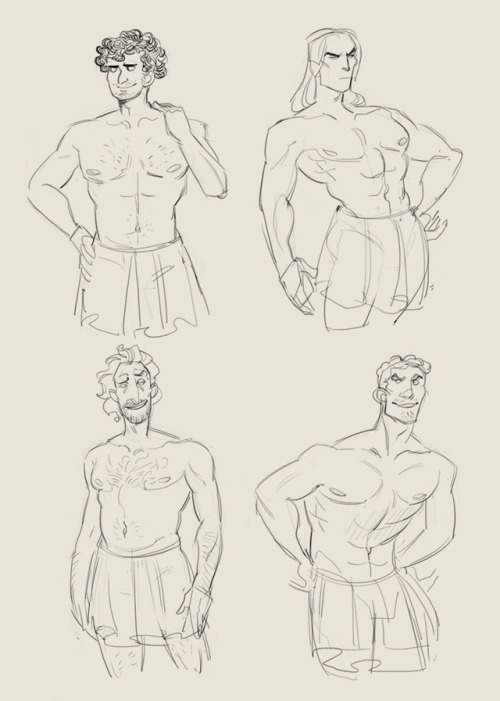 kashuan:some sketches refining my designs a lil more~ iliad/odyssey stuff as always w/ names in the 