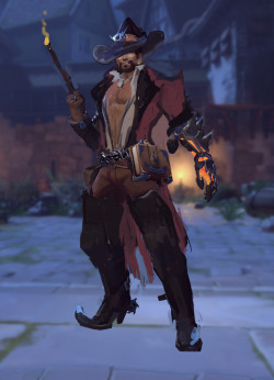 otherwindow:  should I give McCree a sexy wizard outfit or put him Mercy’s witch clothes