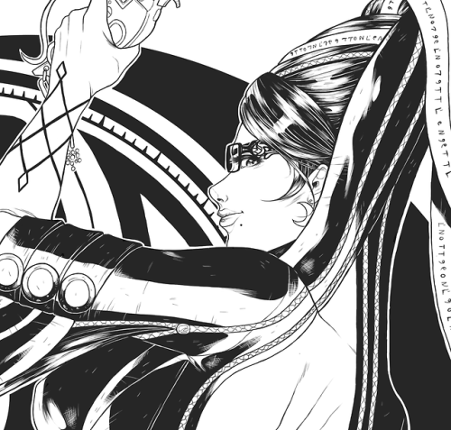 missaudiart:Bayonetta inks.  ❤   