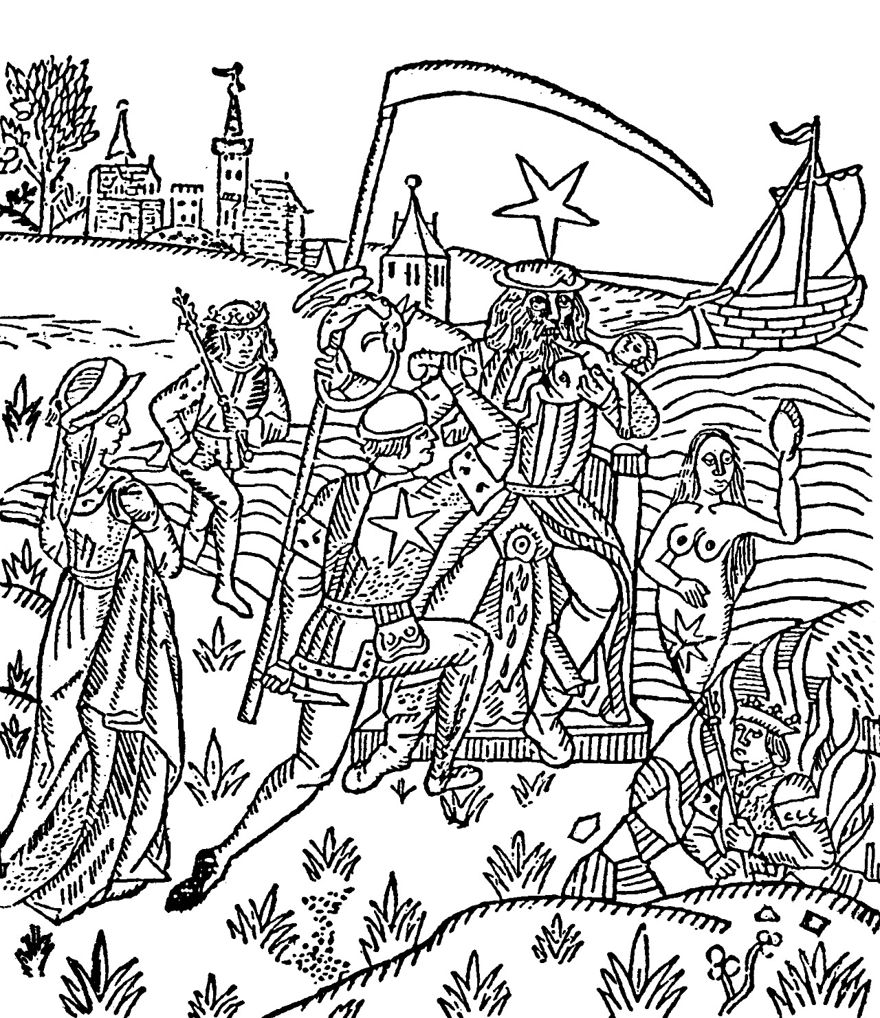deathandmysticism:  Cronus castrating Uranus, 15th century