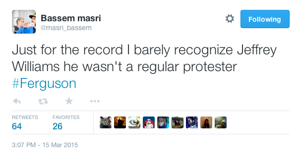 tashabilities:justice4mikebrown:March 15Jeffrey Williams has been arrested and charged