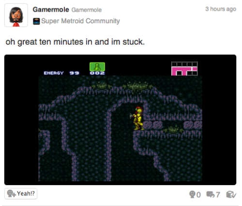 sunflower-setto:  Super Metroid released on the Wii U Virtual Console today. This is the result.   oh my god