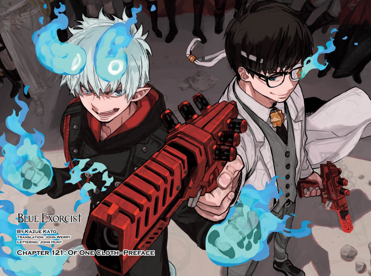 Blue Exorcist chapter 121 color spread.