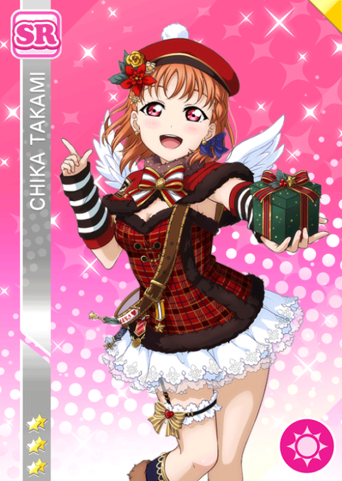 New “Christmas Part 2″ cards added to JP Aqours scoutingTakami Chika Smile SR “おそろい千歌うさぎ”Tsushima Yo