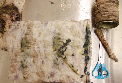 The summer is here and I take a summer course in experimental natural dyeing at Stenebyskolan. Some 