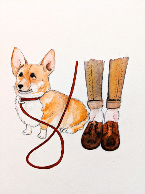 Welsh Corgi Watercolor Painting //Zaiguu