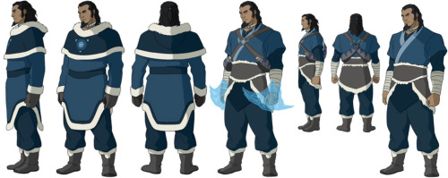 benditlikekorra:  JDS: I’m kind of the default “warrior dude” designer, so I took the initial pass on Tonraq’s design for Book One. By the time we got to Book Two, we knew he was playing a much bigger role and his design needed to be refined.