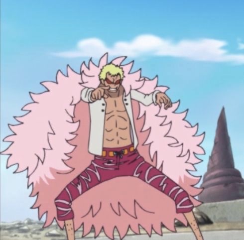 What I Love About Doflamingo Is That Whether Hes A 3 Apples Tall Celestial Dragon Child Or A 10ft Demonic