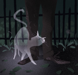 valerie-rustad:  drawlloween #1: ghost cat wants to get your pants hairy, even in the afterlife 
