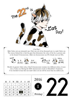 January 22, 2016Today, We Get An Intriguing Entry On Calico Cats! ฅ^•ﻌ•^ฅ