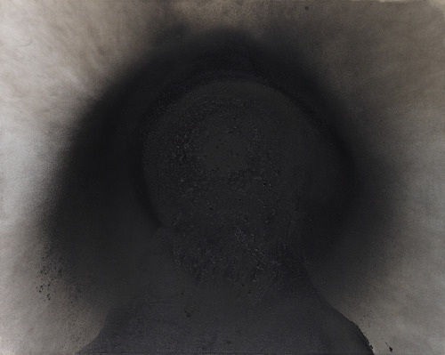 thunderstruck9: Otto Piene (German, 1928-2014), Black Yang, 1985. Oil, traces of fire and smoke on c