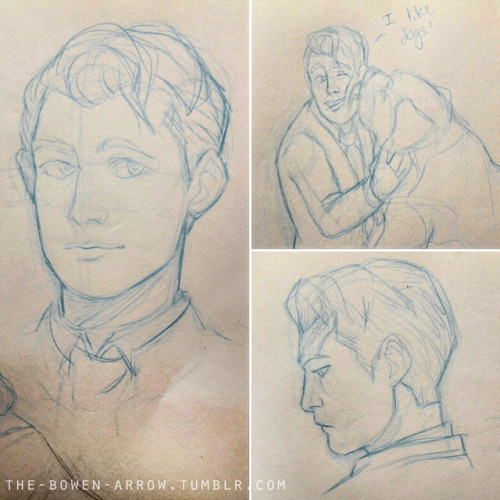 Super light blue WIP drawings of sweet cyberlife cinnamon roll of the year. I can&rsquo;t handle thi