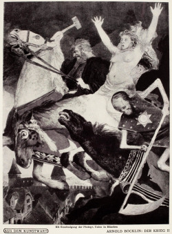 thefugitivesaint:Arnold Böcklin (1827-1901), ‘Der Krieg II’ (The War),  ’'Kunstwart und Kulturwart’’, 1915Source