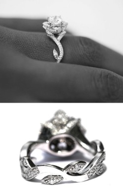 bedazzledbodybag:  Rose inspired wedding ring. 