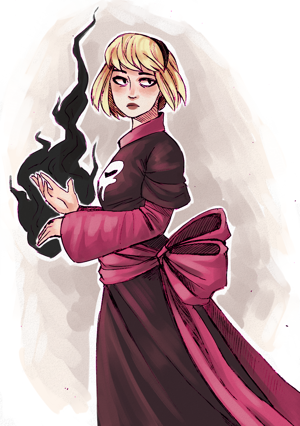 s-opal:  exaggerated bows, huge sleeves and dark magic 