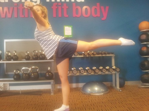 Trying to get my flexibility up for cheerleading :)