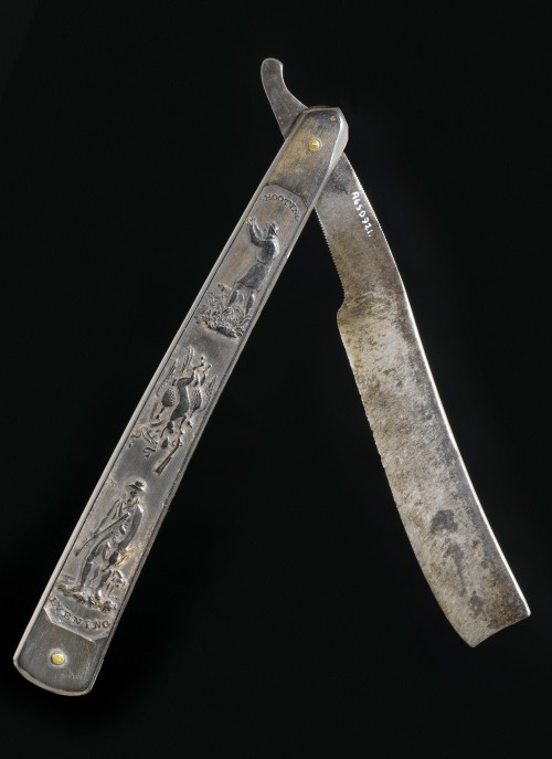 historyarchaeologyartefacts:Cut-throat steel razor owned by Vice-Admiral Horatio Nelson, English, c.