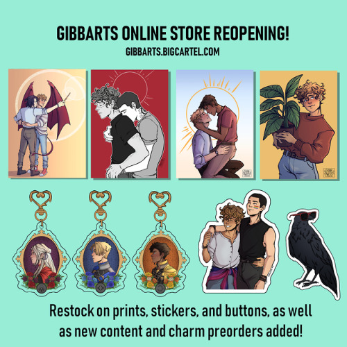 gibbarts: My online shop has reopened! I’ve restocked old items and added preorders to new charm des