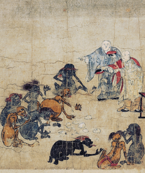 Detail of the sinister Gaki zoushi or, Hell Scroll of Hungry Ghosts, a concept in Chinese Buddhism f