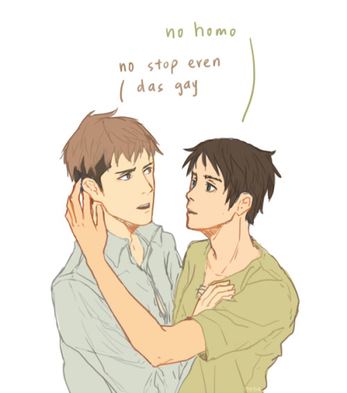 chiyia: we fight, we break up; we kiss, we make up some jean and eren doodles i wasn’t sure about