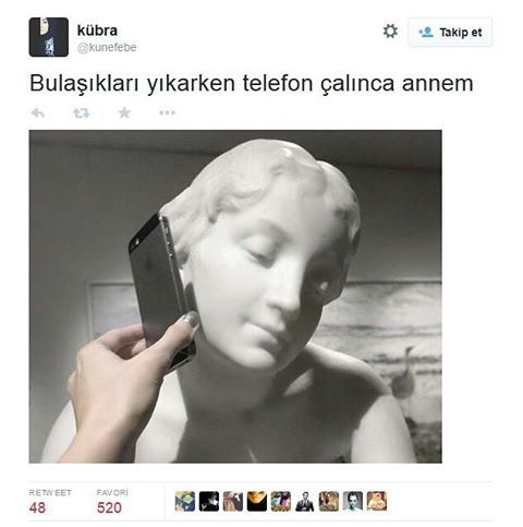 Bulaşıkları yıkarken...