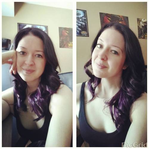 Sick with a cold; but getting my hair did made me feel a bit better #purplehairdontcare #worldofwar