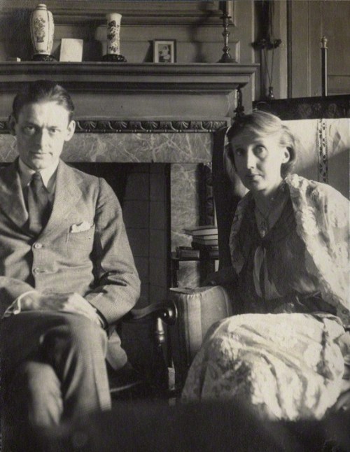 thevictorianlady: Snapshots of Virginia Woolf and T. S. Eliot taken by Lady Ottoline Morrell at her 